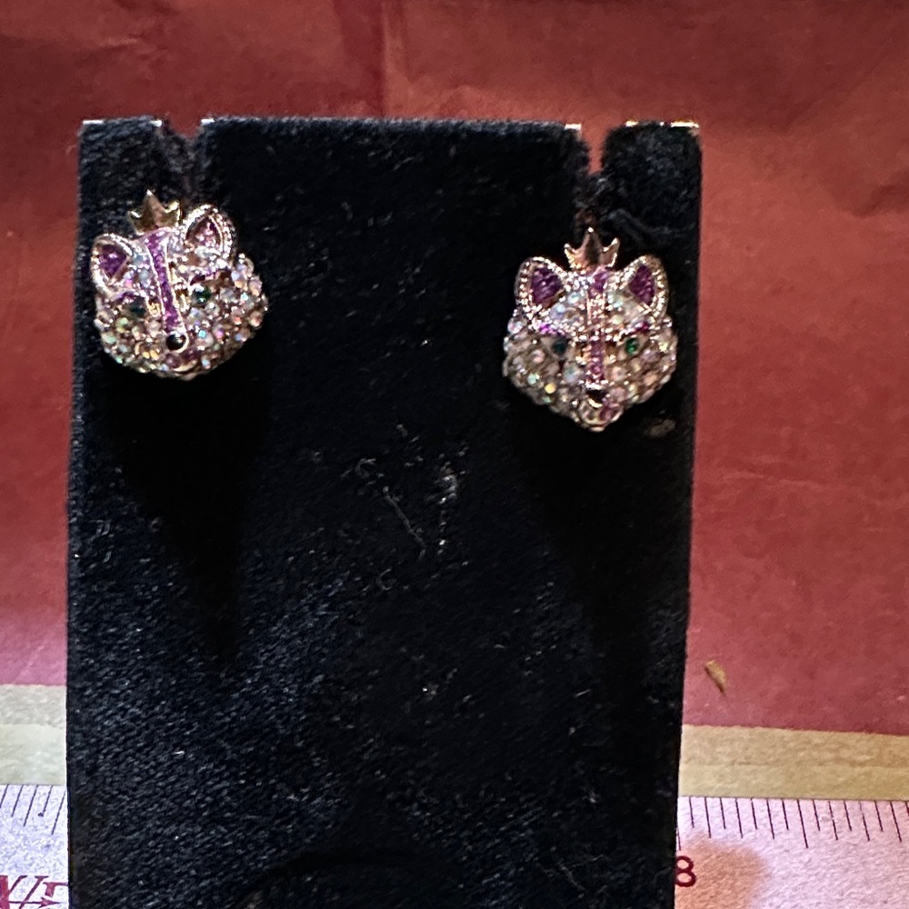 Betsey Johnson bedazzled FOX heads vintage